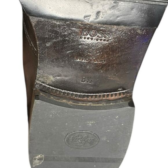 Boss Hugo Boss Italian Leather Derby Dress Shoes Size 8.5 Dark Brown - Picture 6 of 6